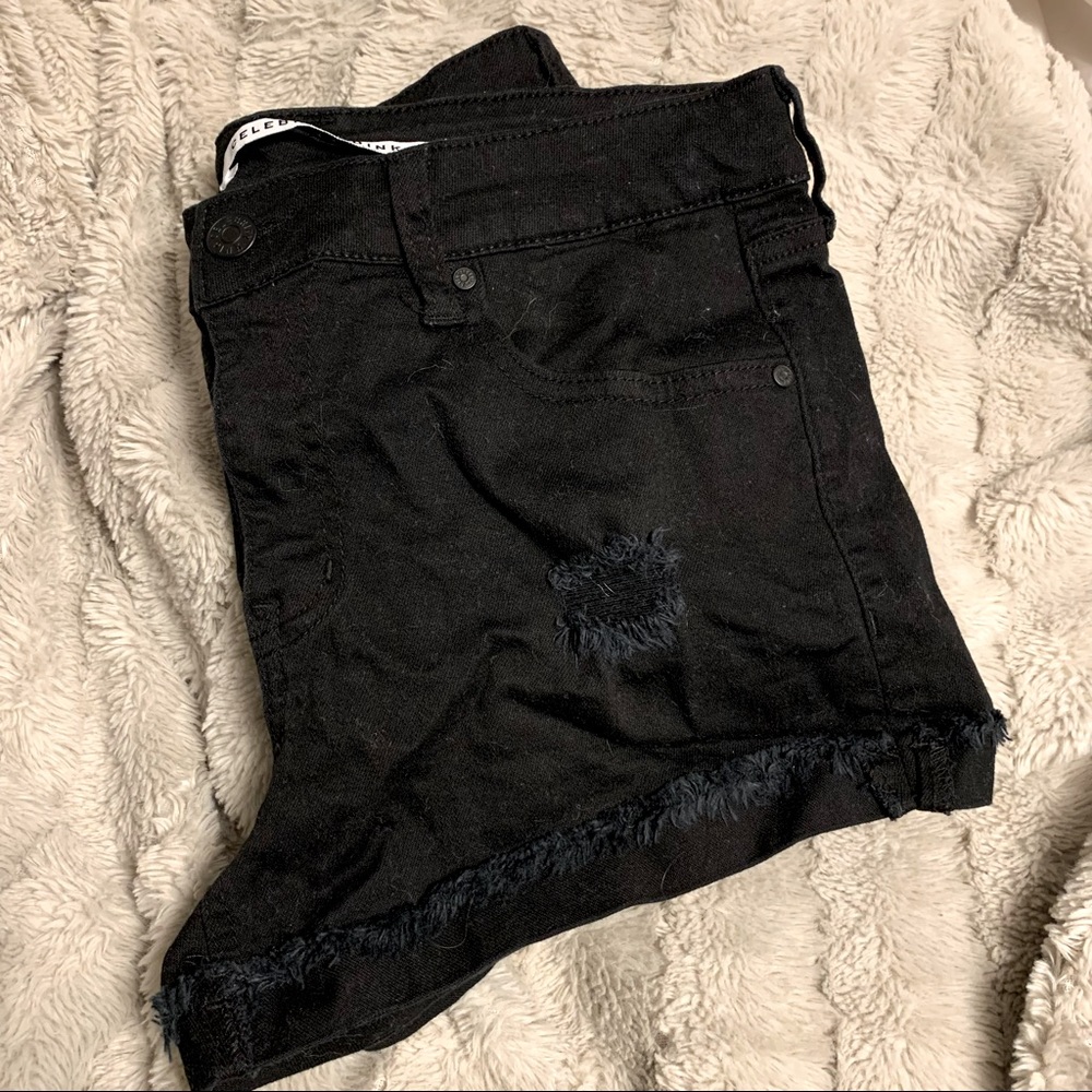 Black Jean Shorts